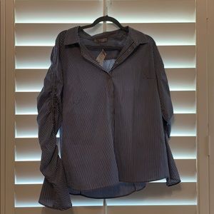 Long bell sleeve stripped blouse